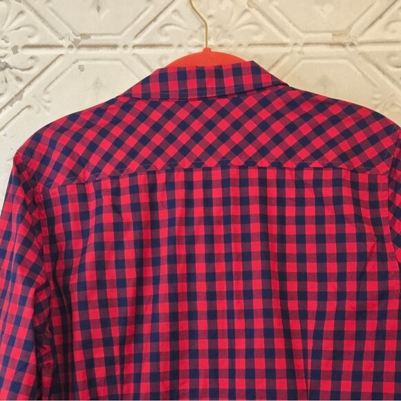 Vineyard Vines Gingham Checkered Print Classic Button Down Top Women's Size 00 - Picture 9 of 11